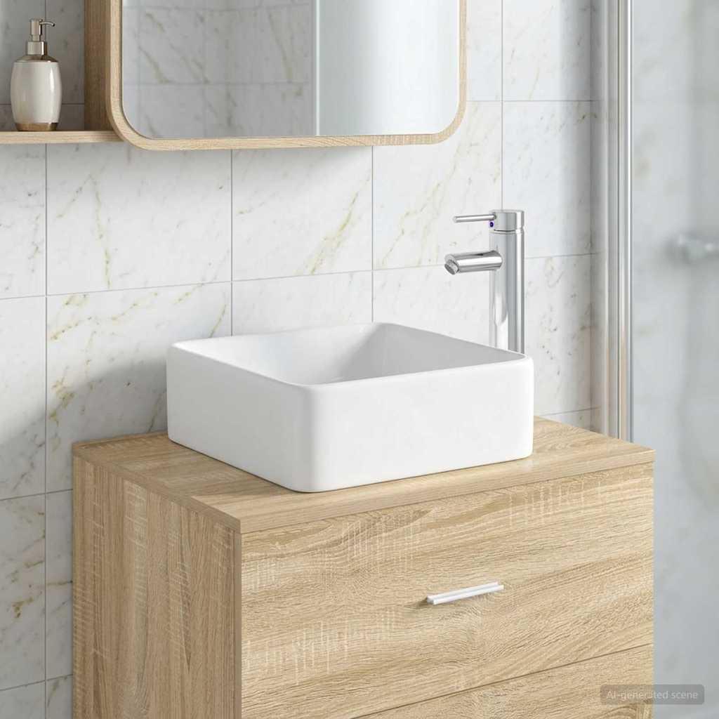 Lavabo de baño con grifo y desagüe Cromado