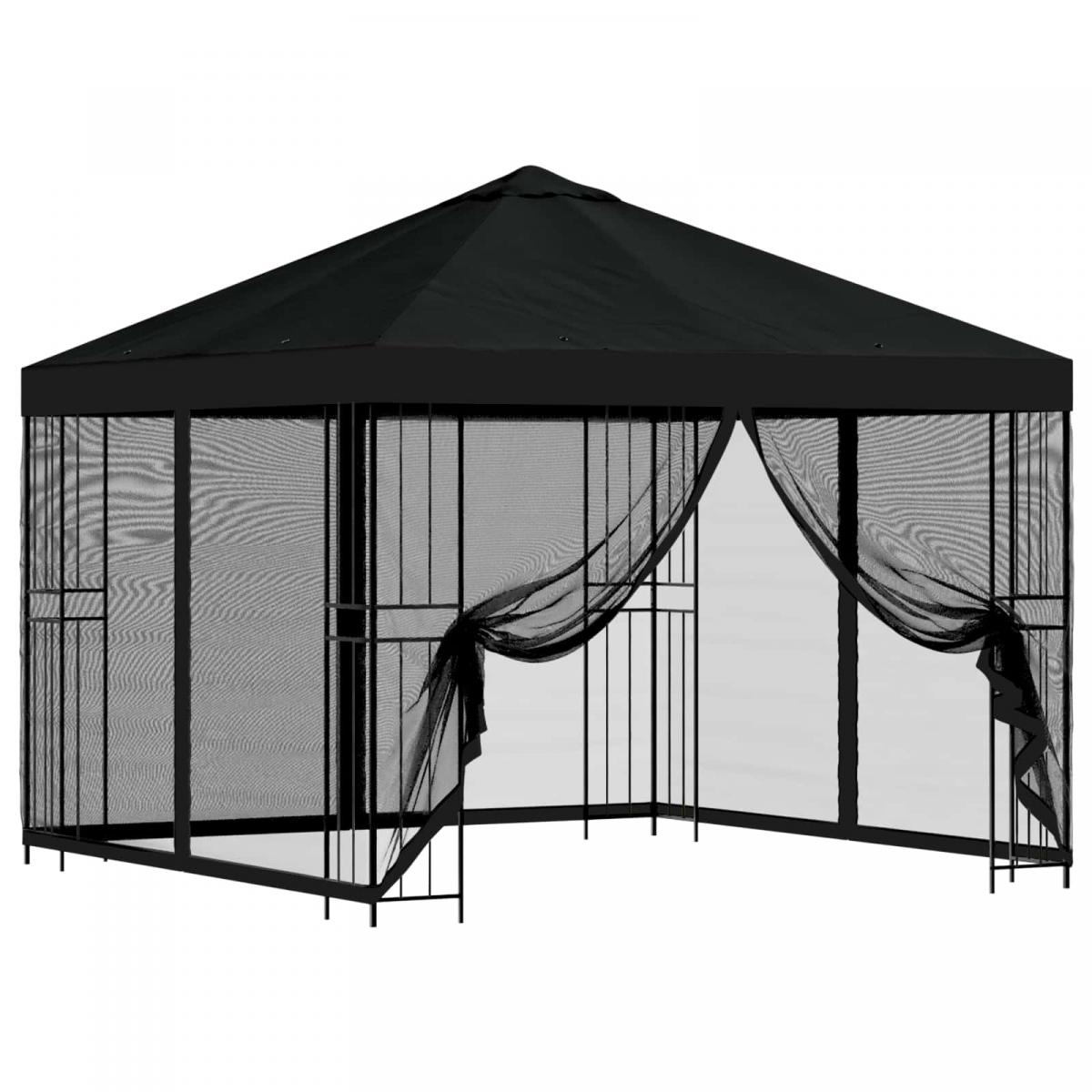 Gazebo de jardín con paredes laterales