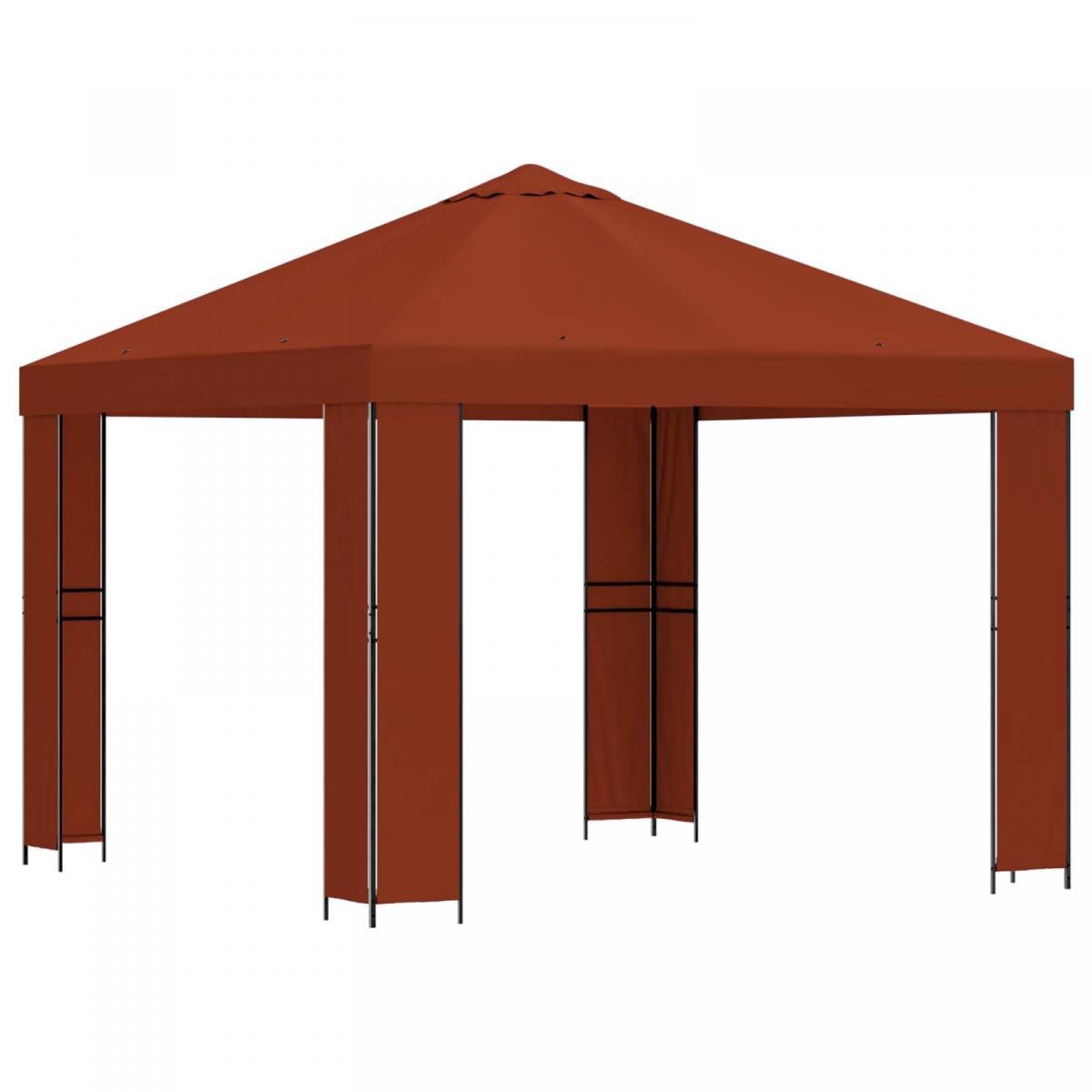 Cenador Terracota Poliéster y Acero 190 gsm