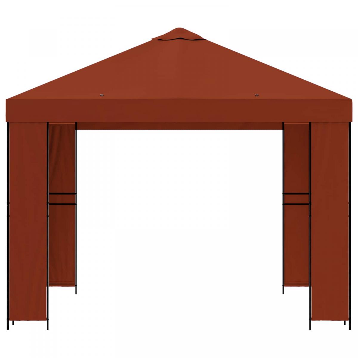 Cenador Terracota Poliéster y Acero 190 gsm