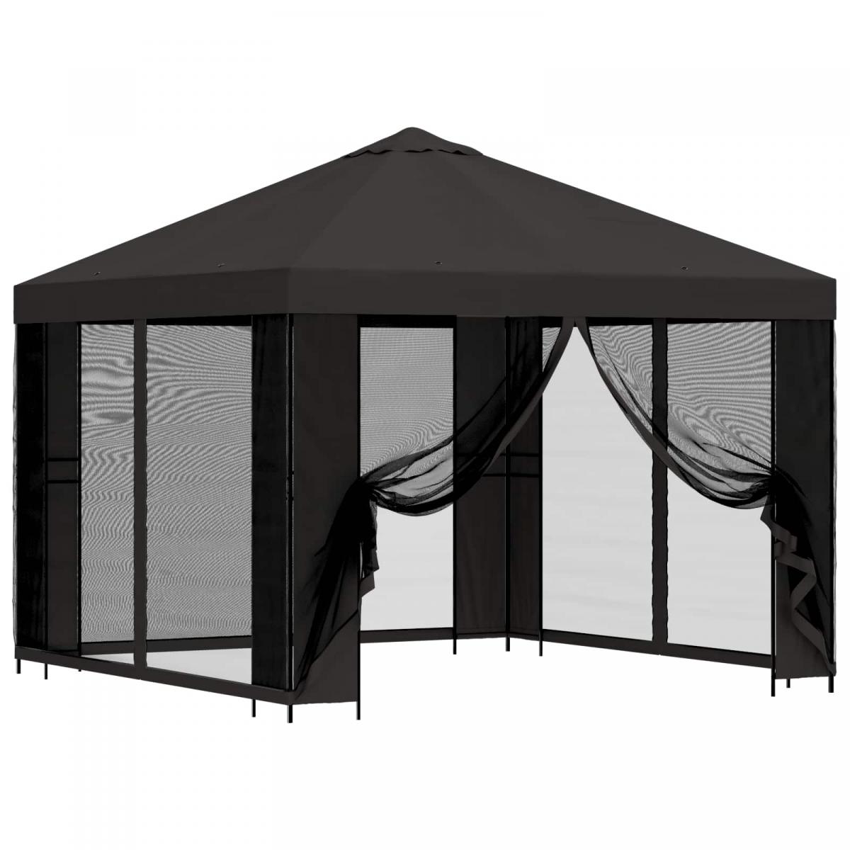 Gazebo de jardín con paredes laterales