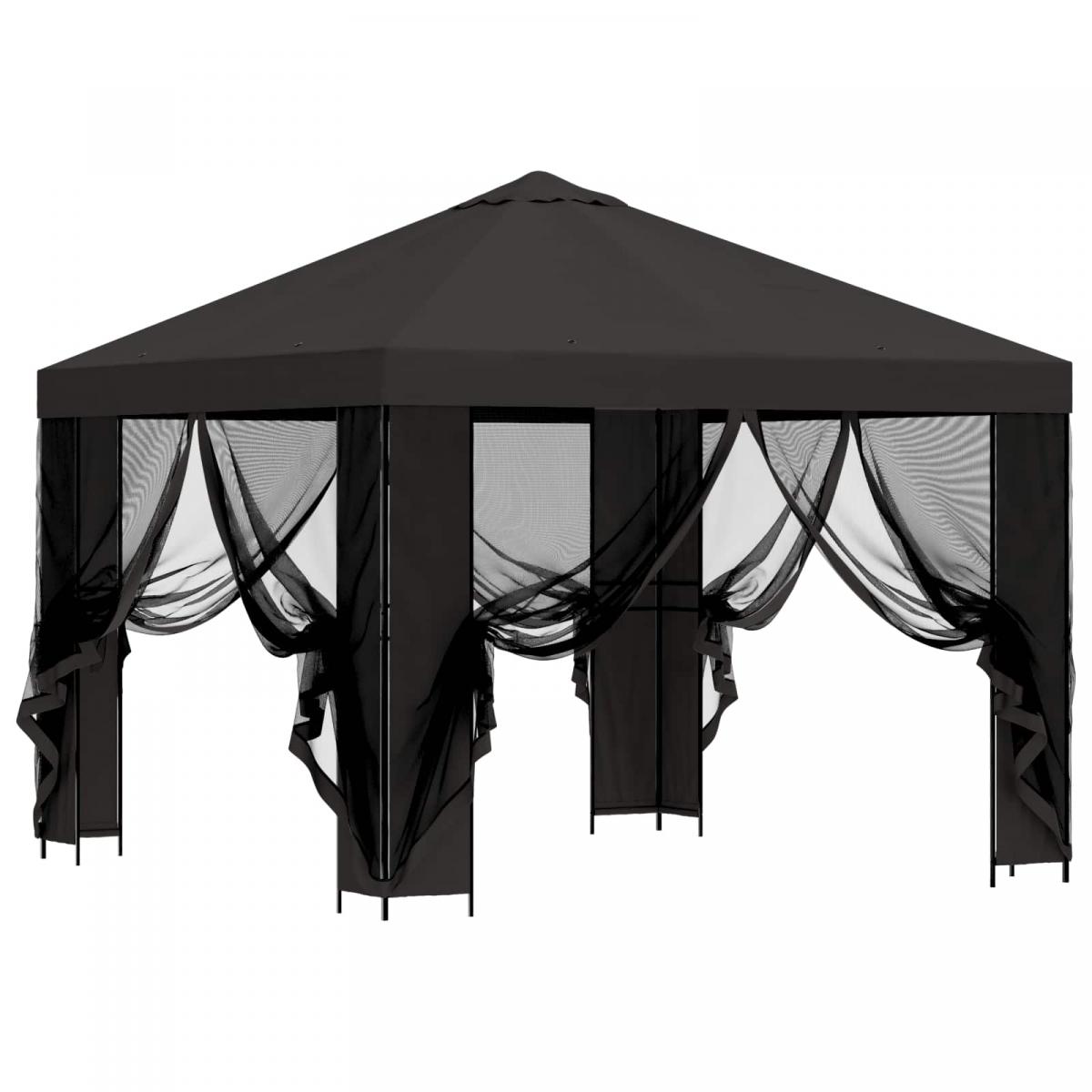 Gazebo de jardín con paredes laterales