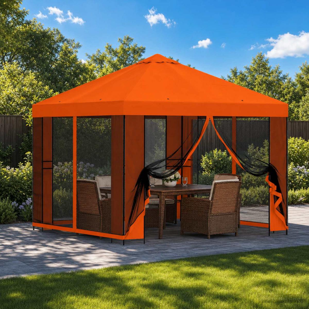 Gazebo de jardín con paredes laterales