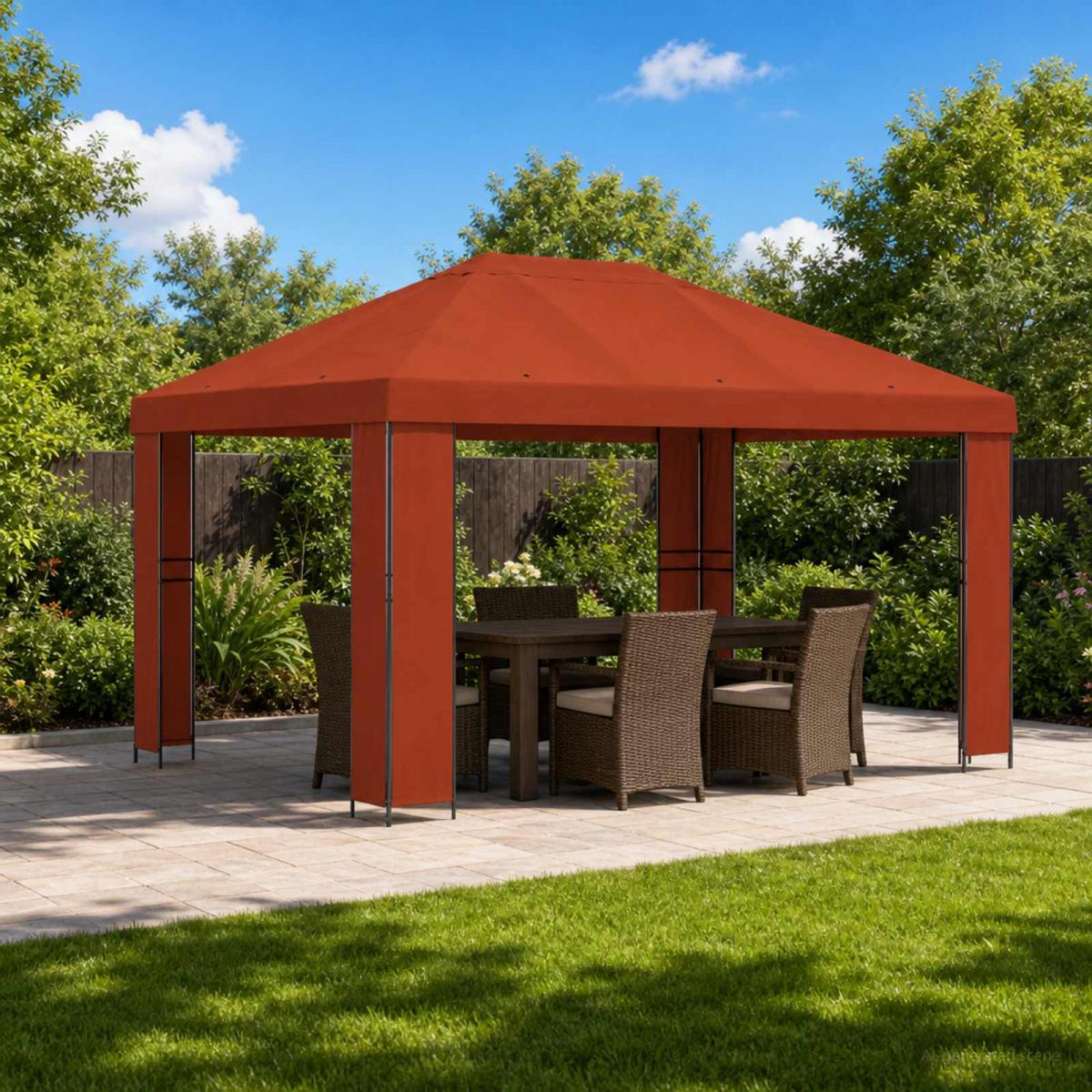 Cenador Terracota Poliéster y Acero 190 gsm