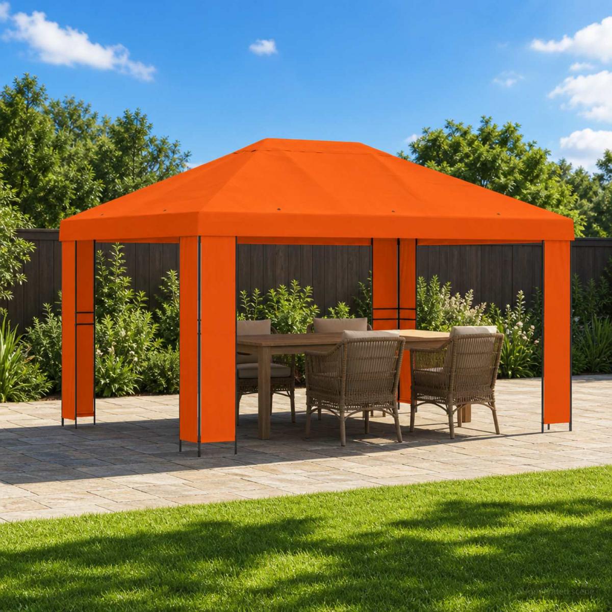 Cenador Terracota Poliéster y Acero 190 gsm