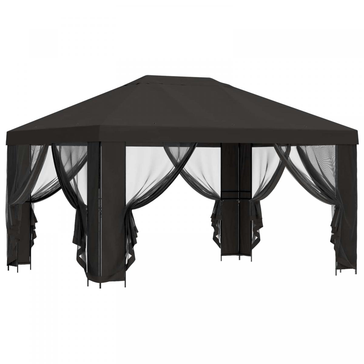 Gazebo de jardín con paredes laterales