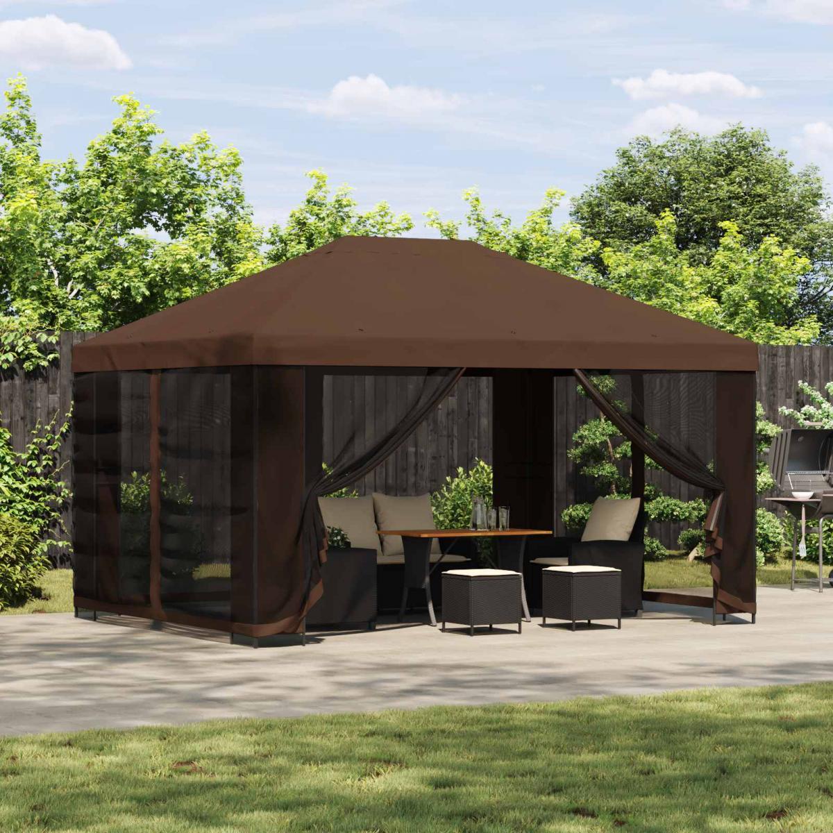 Gazebo de jardín con paredes laterales