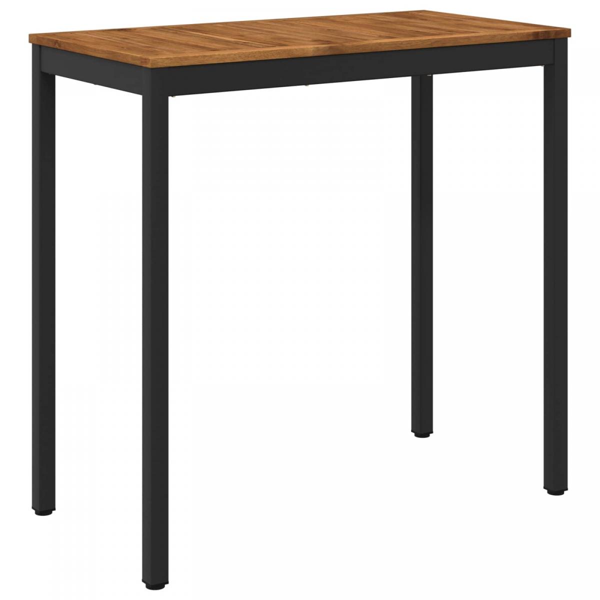Mesa de Bar para Jardín Natural y negro 196 x 100,5 x 105 cm