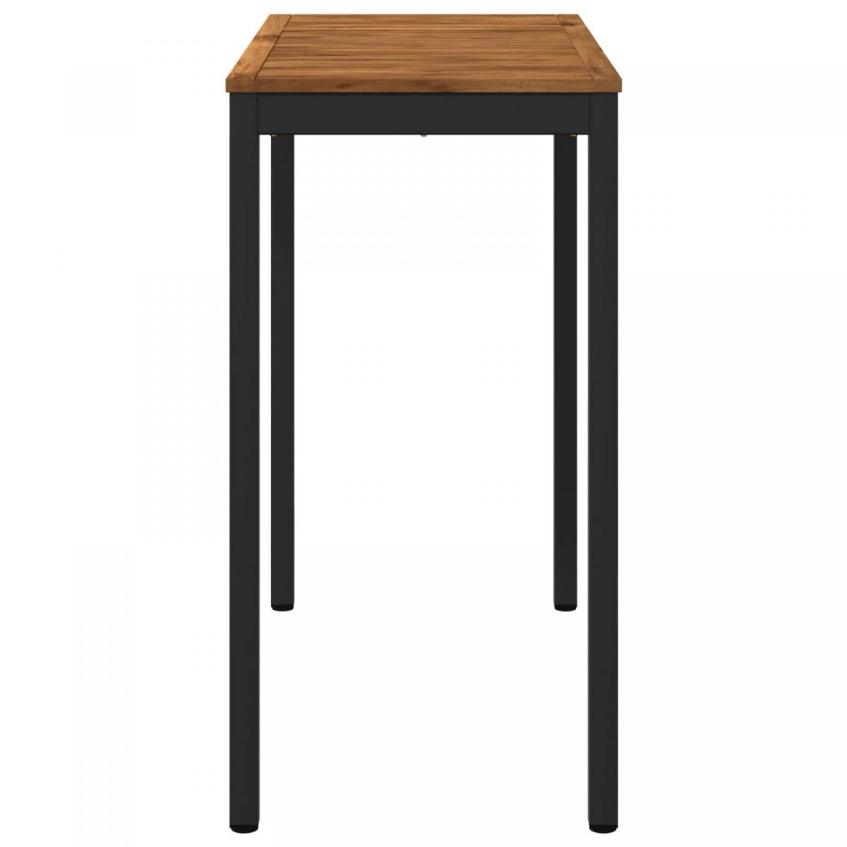 Mesa de Bar para Jardín Natural y negro 196 x 100,5 x 105 cm