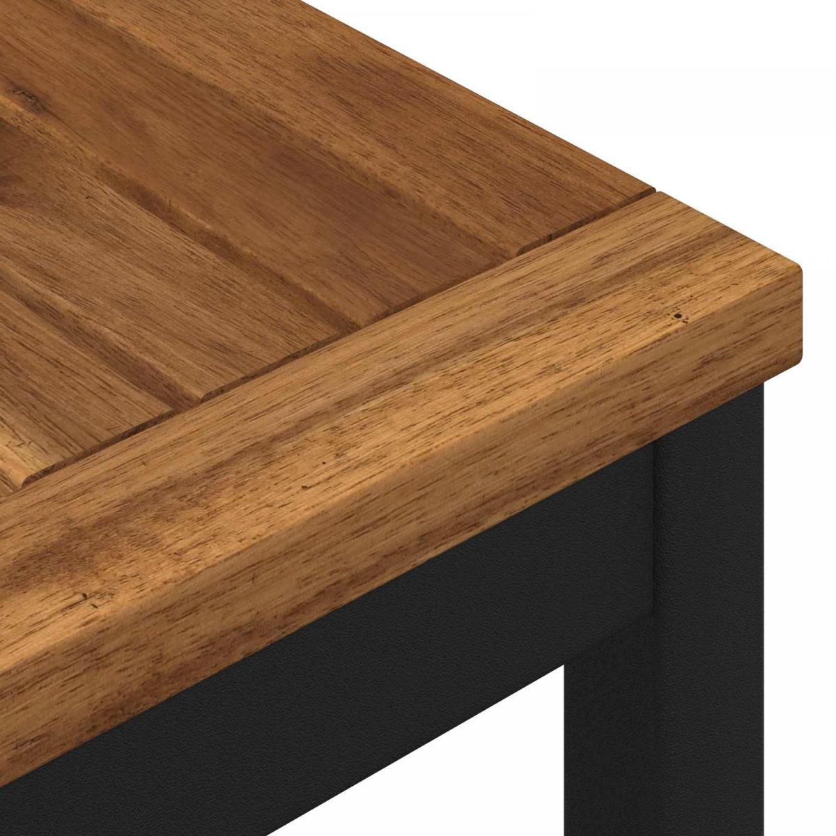 Mesa de Bar para Jardín Natural y negro 196 x 100,5 x 105 cm