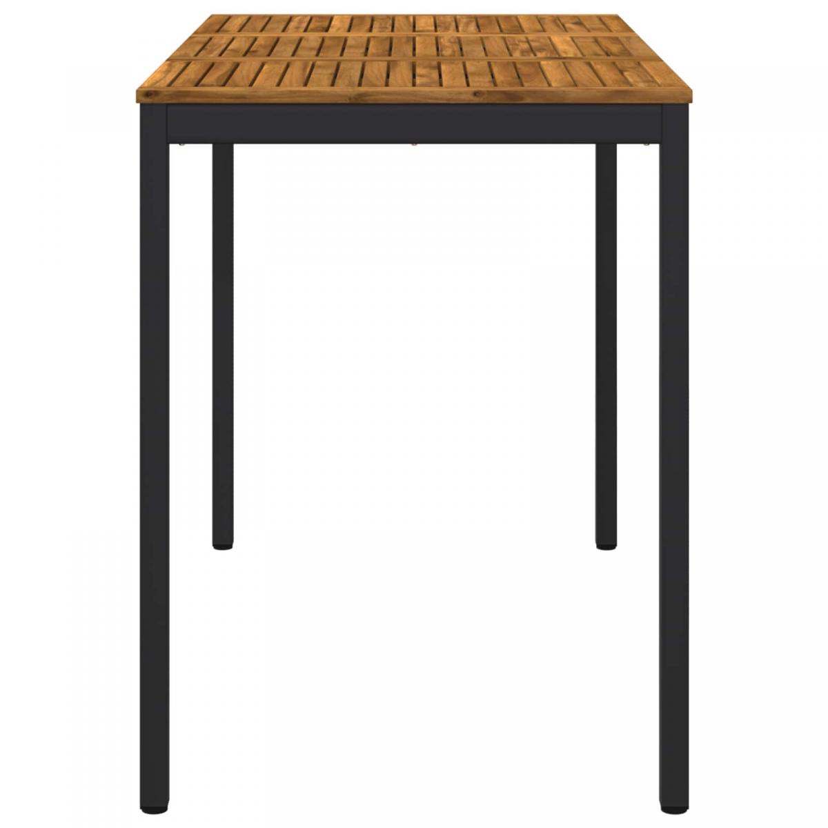 Mesa de Bar para Jardín Natural y negro 196 x 100,5 x 105 cm