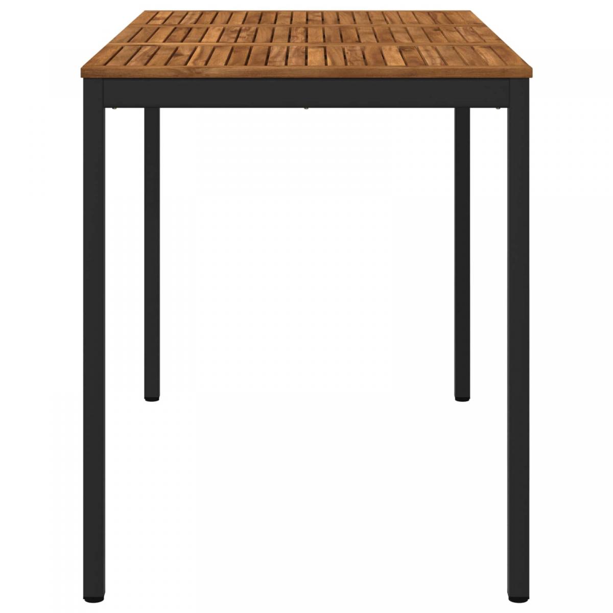 Mesa de Bar para Jardín Natural y negro 196 x 100,5 x 105 cm