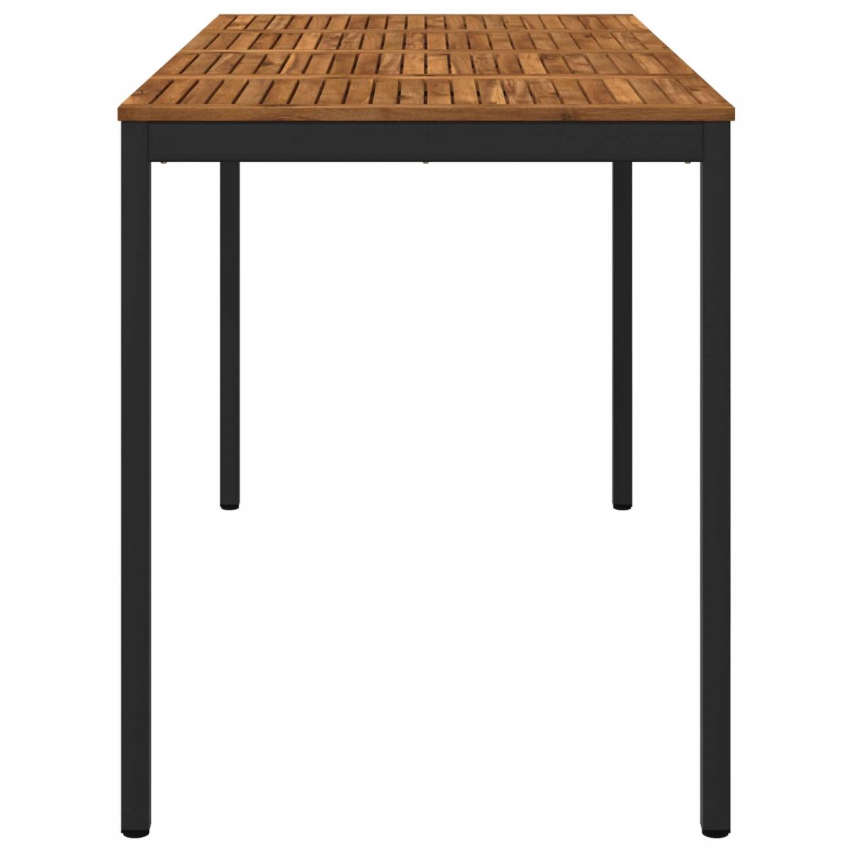 Mesa de Bar para Jardín Natural y negro 196 x 100,5 x 105 cm
