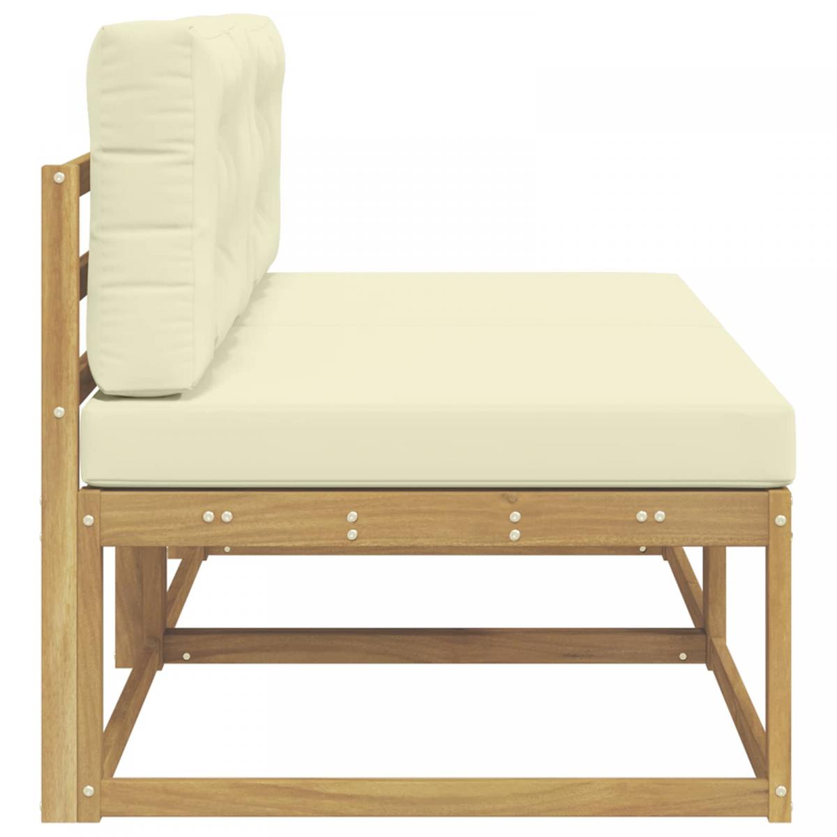 2 Pieza Sofá intermedio de exterior Poliéster Blanco