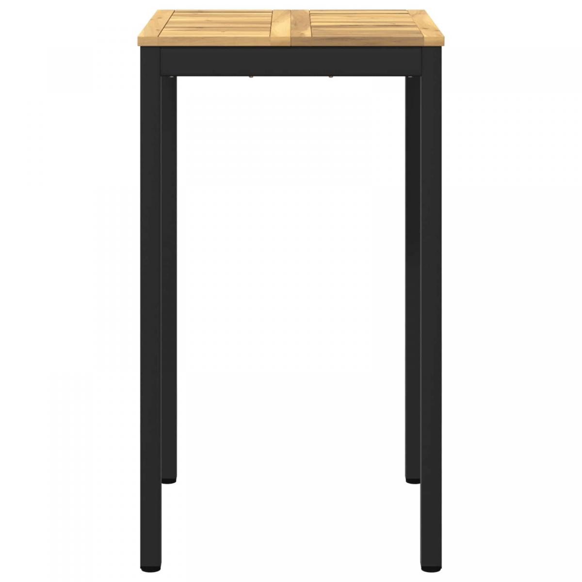 Mesa de Bar para Jardín Natural y negro 196 x 100,5 x 105 cm
