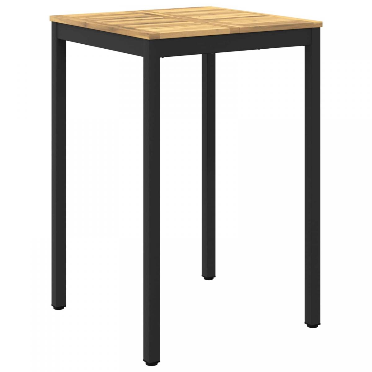 Mesa de Bar para Jardín Natural y negro 196 x 100,5 x 105 cm