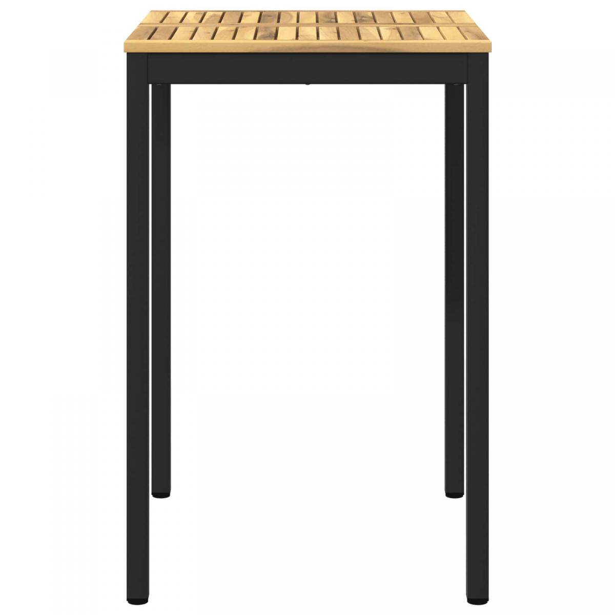 Mesa de Bar para Jardín Natural y negro 196 x 100,5 x 105 cm