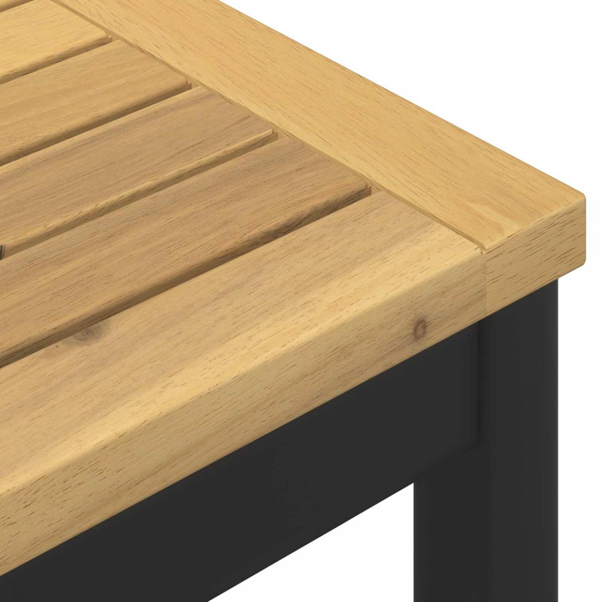 Mesa de Bar para Jardín Natural y negro 196 x 100,5 x 105 cm