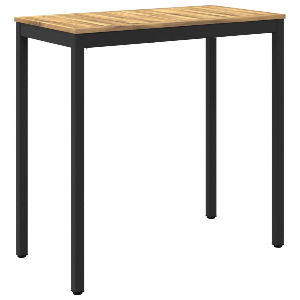 Mesa de Bar para Jardín Natural y negro 196 x 100,5 x 105 cm