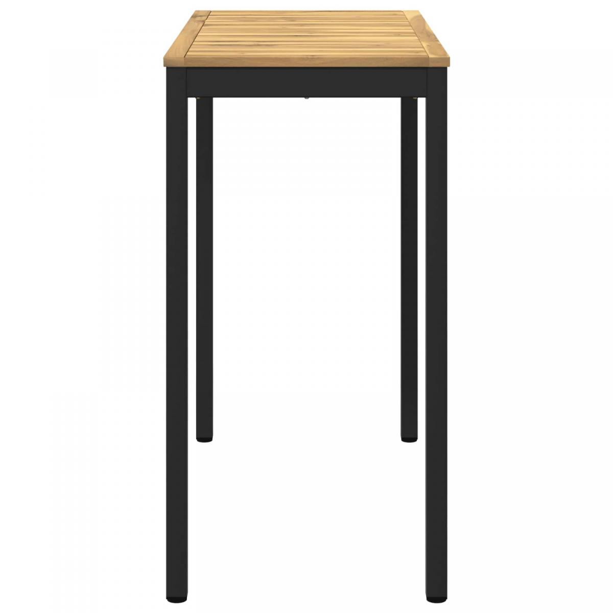 Mesa de Bar para Jardín Natural y negro 196 x 100,5 x 105 cm