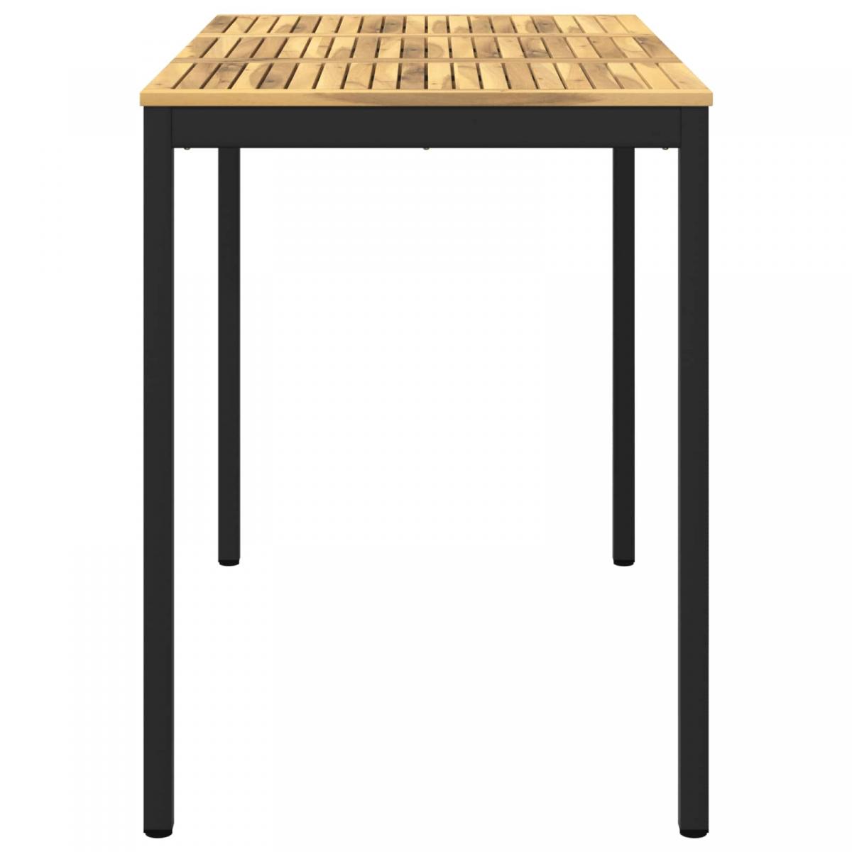 Mesa de Bar para Jardín Natural y negro 196 x 100,5 x 105 cm