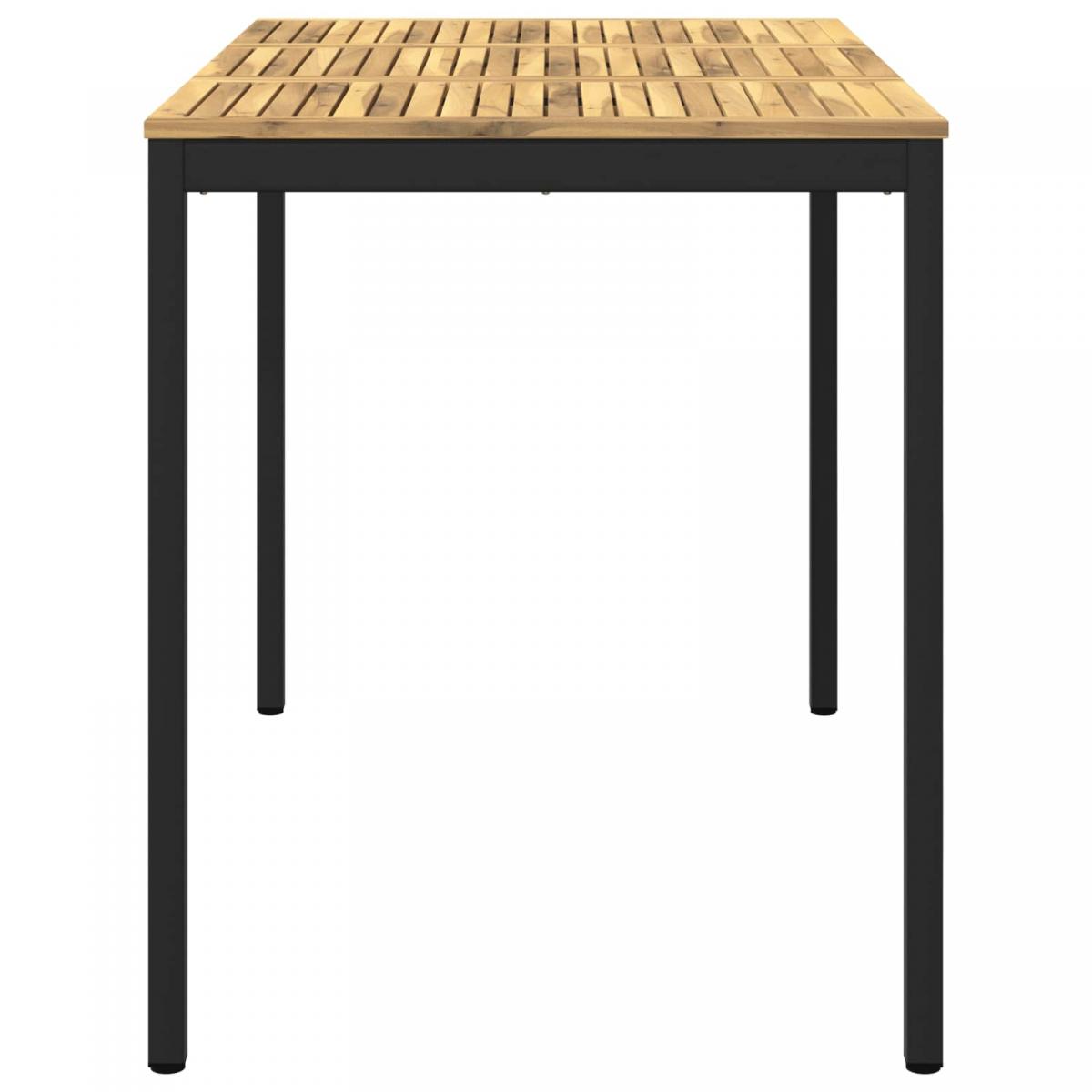 Mesa de Bar para Jardín Natural y negro 196 x 100,5 x 105 cm