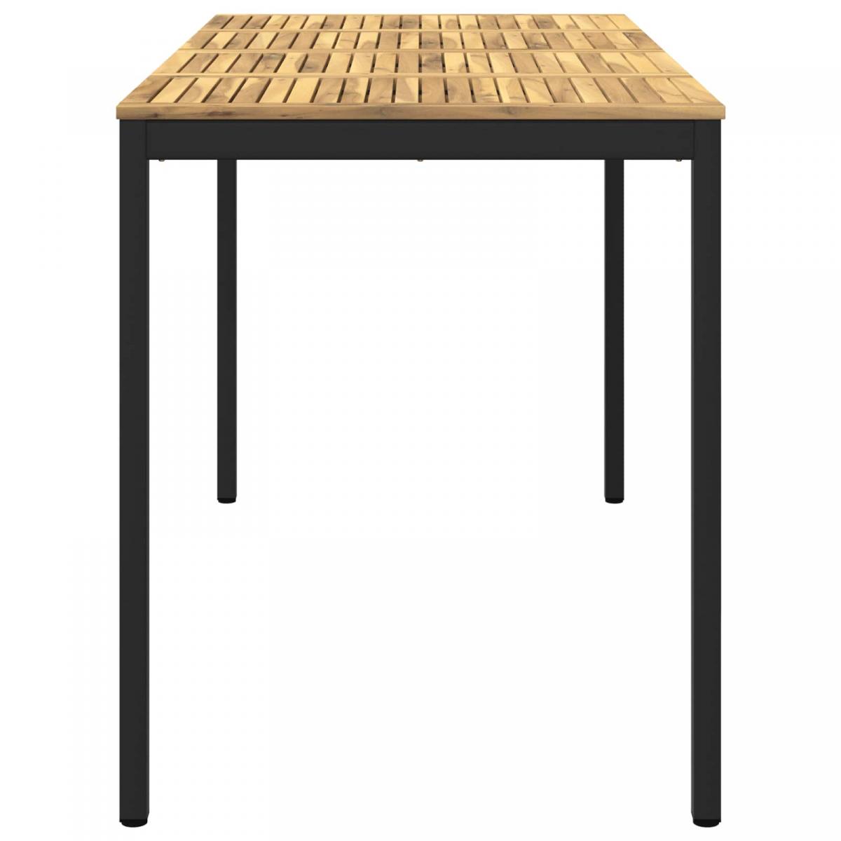 Mesa de Bar para Jardín Natural y negro 196 x 100,5 x 105 cm