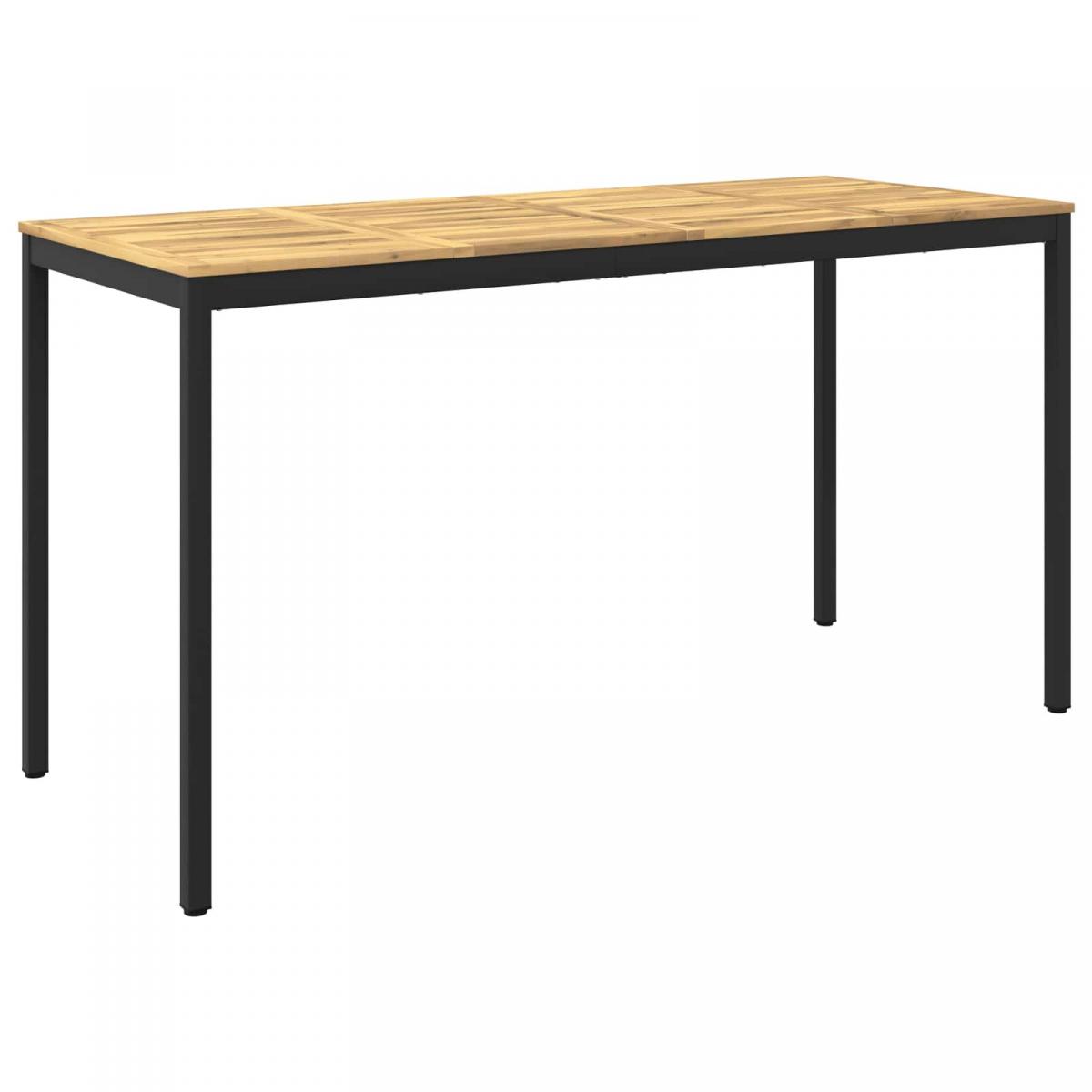 Mesa de Bar para Jardín Natural y negro 196 x 100,5 x 105 cm