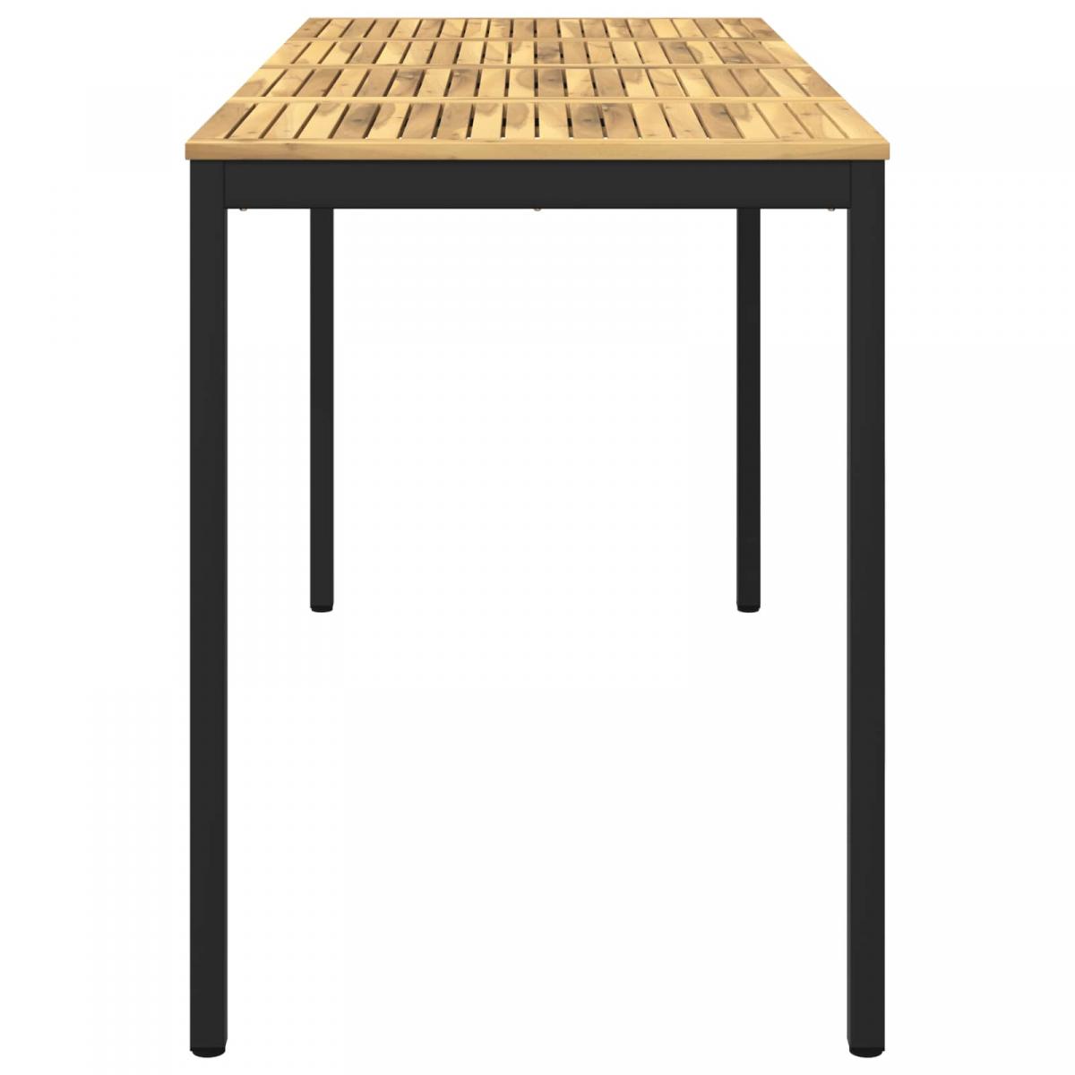 Mesa de Bar para Jardín Natural y negro 196 x 100,5 x 105 cm