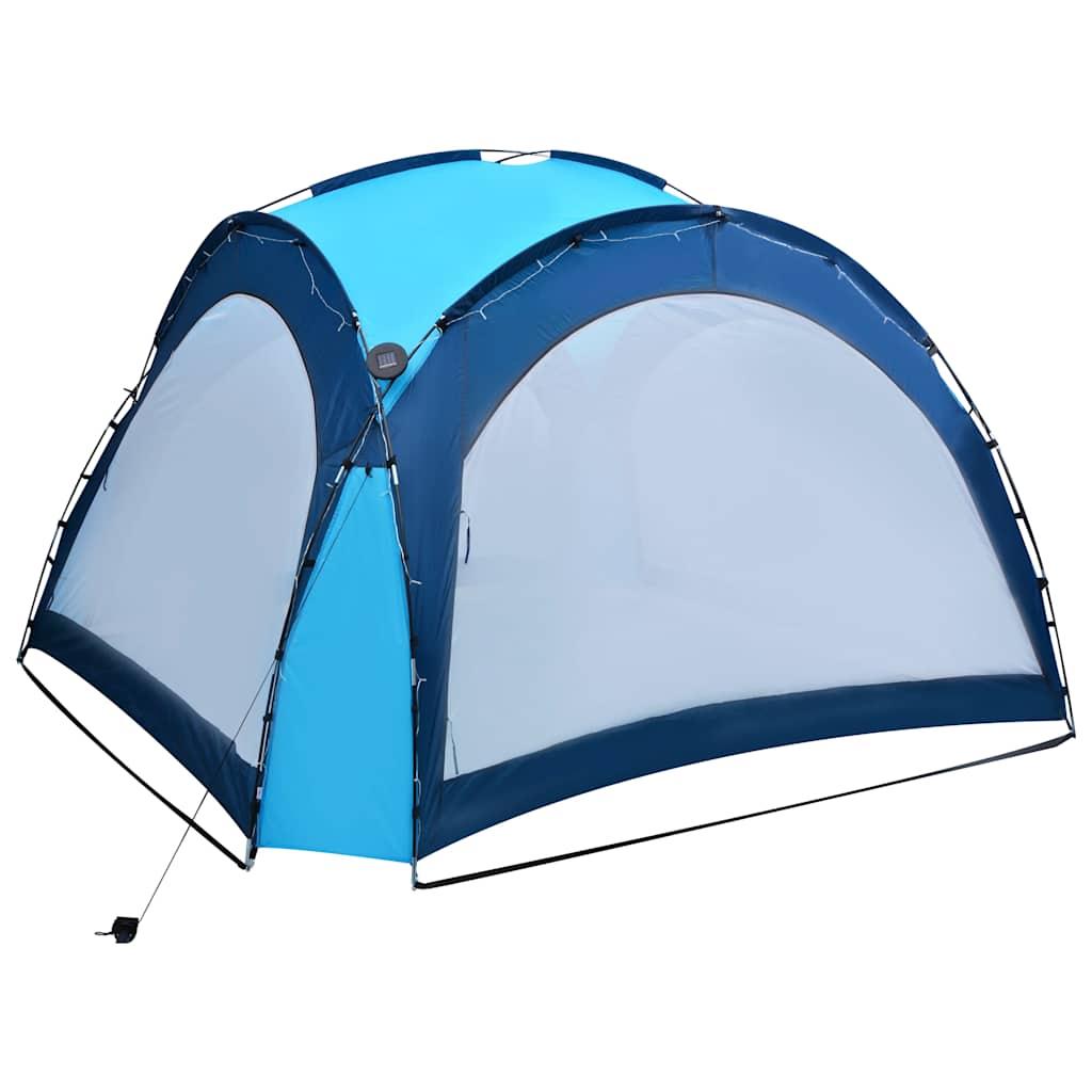 Carpa de fiesta con LED 4 paredes laterales verde 3,6x3,6x2,3 m