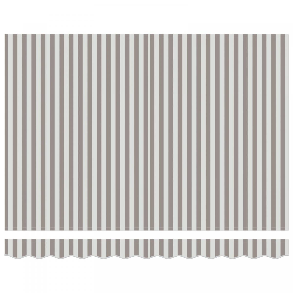 Tela de Repuesto para Toldos Gris claro y blanco. 281 x 245 cm