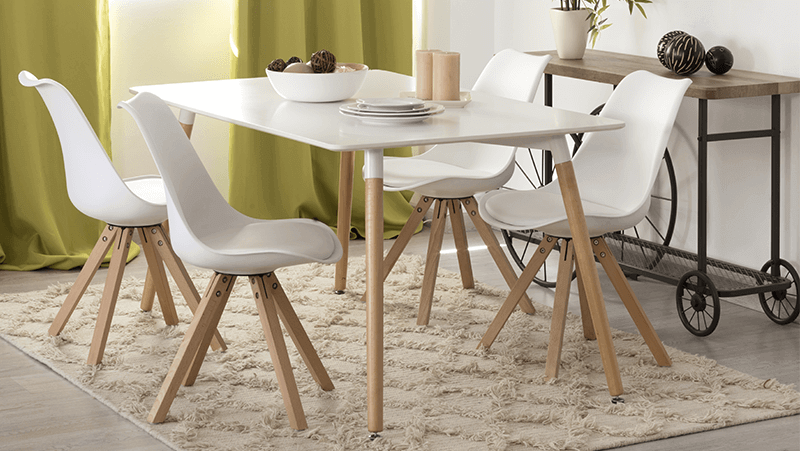 silla de comedor nórdica tela - Polque - Venta Online - Silla blanc barata