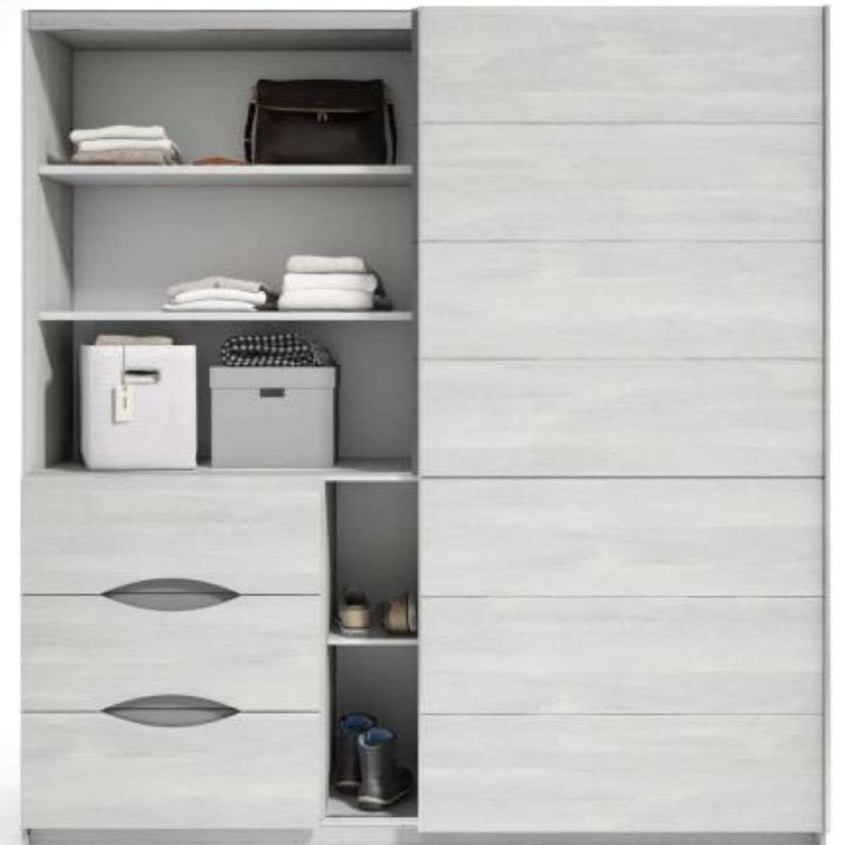 Armario de puertas correderas gris EMEROT