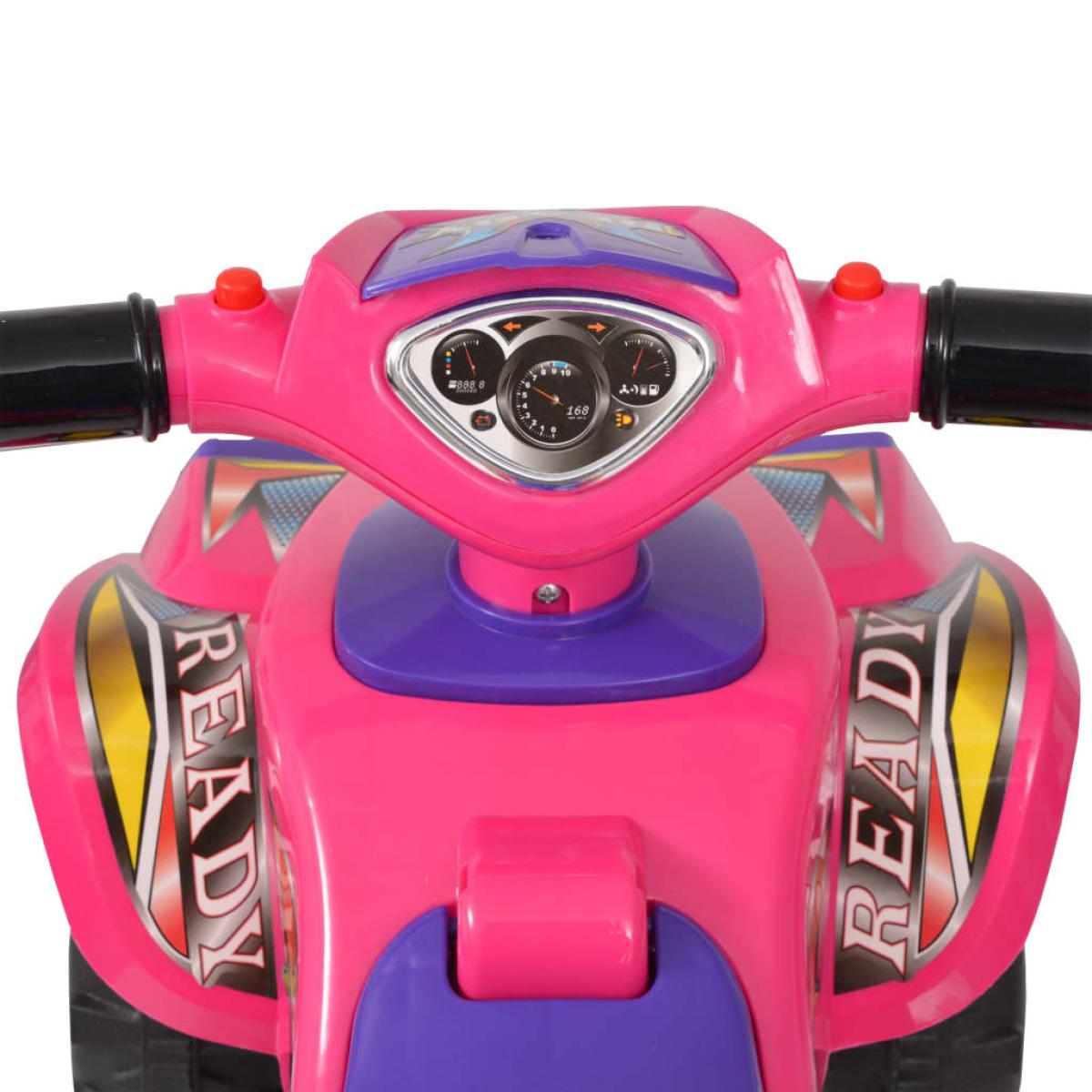 Quad ATV correpasillos infantil con sonidos y luces rosa morado