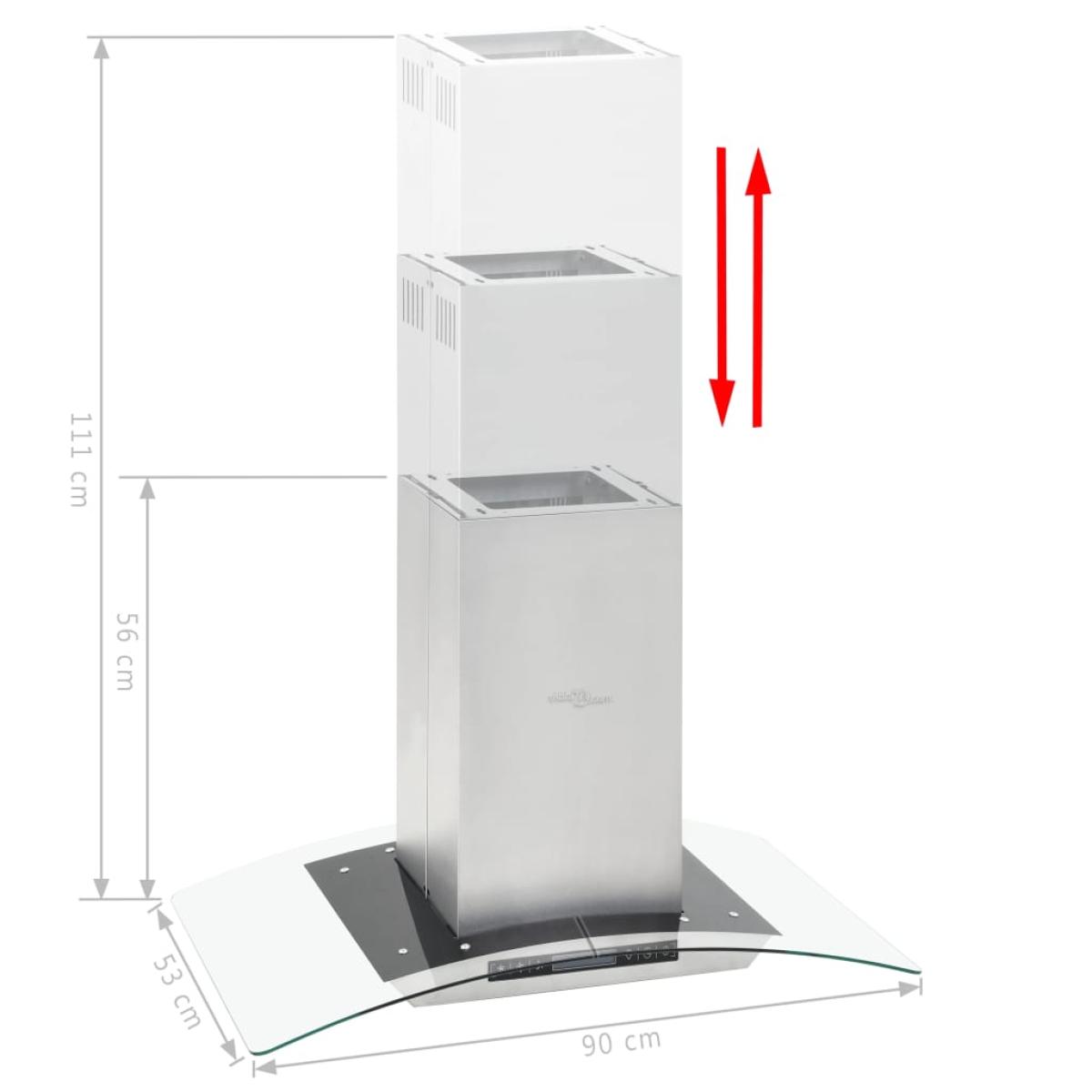 Campana extractora de techo 90 cm pantalla táctil 756 m³/h LED