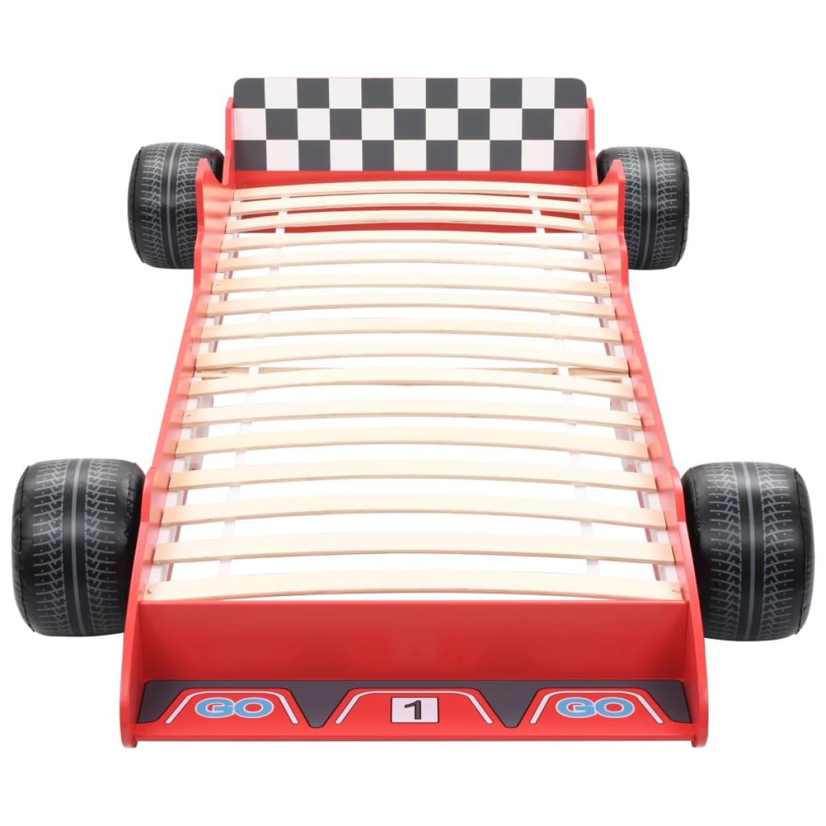 en cualquier sitio Arábica cueva Cama con forma de coche de carreras para niños 90x200 cm roja