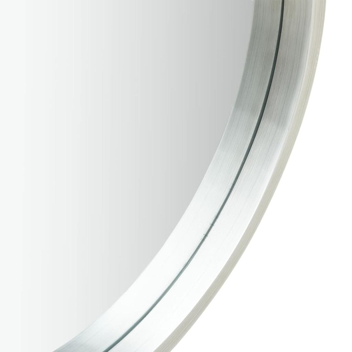 Espejo de pared con correa plateado 60 cm