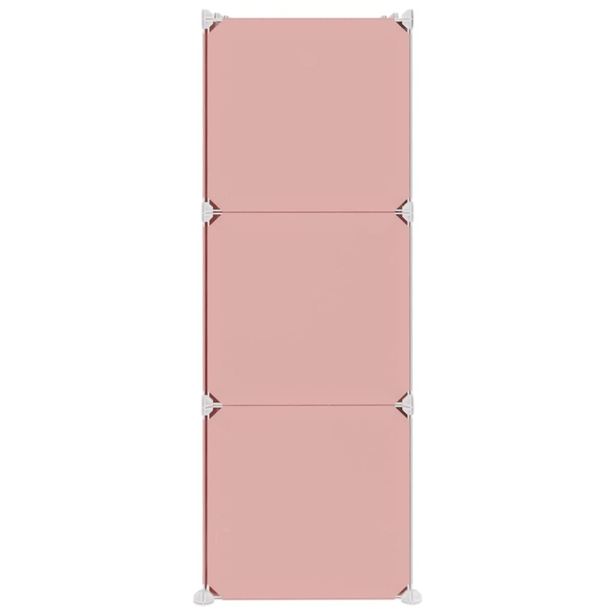 Estantería infantil de cubos con 6 compartimentos rosa