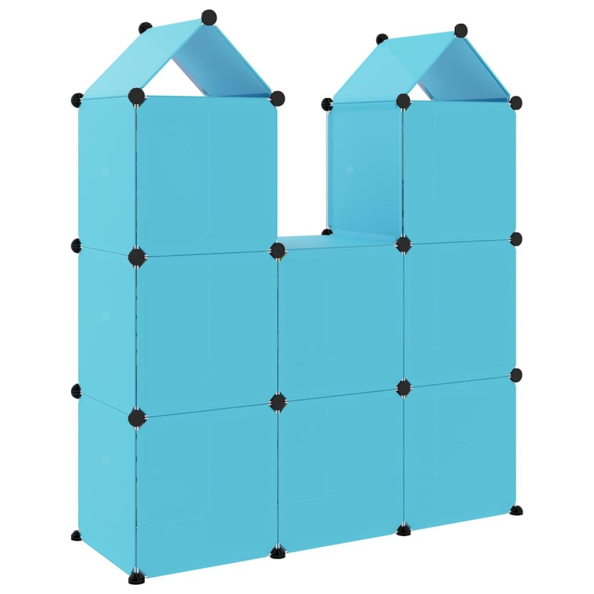 Estantería infantil de cubos con 8 compartimentos azul