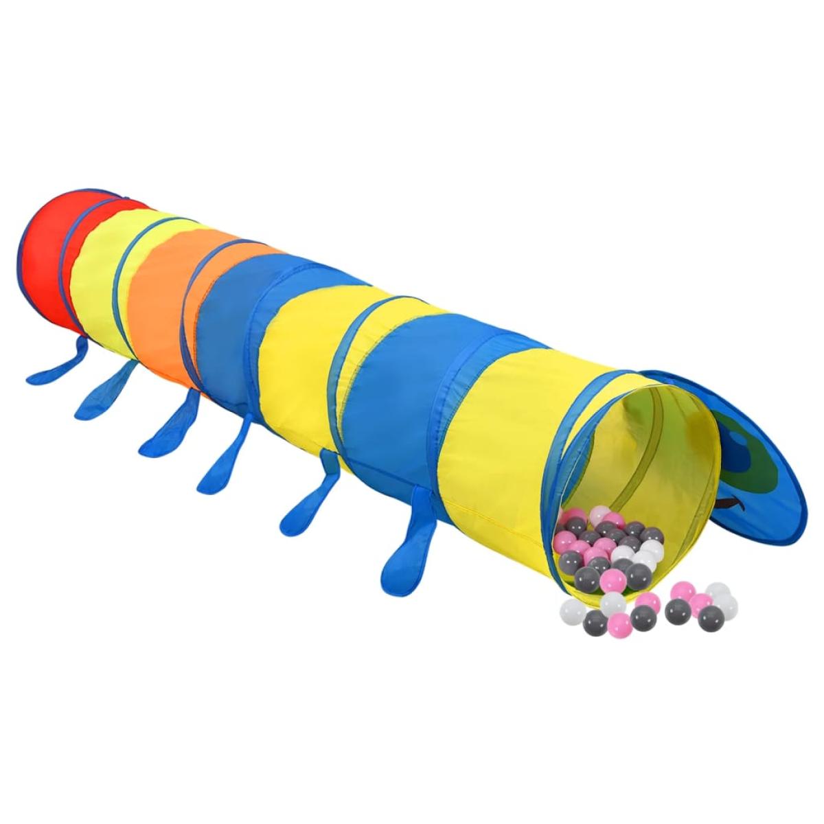 Túnel de juegos niños con 250 bolas poliéster multicolor 245 cm