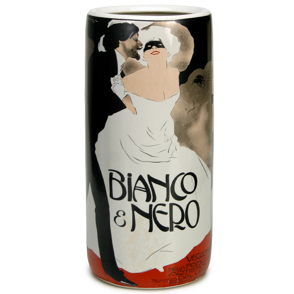 Paragüero porcelana BLANCO NEGRO