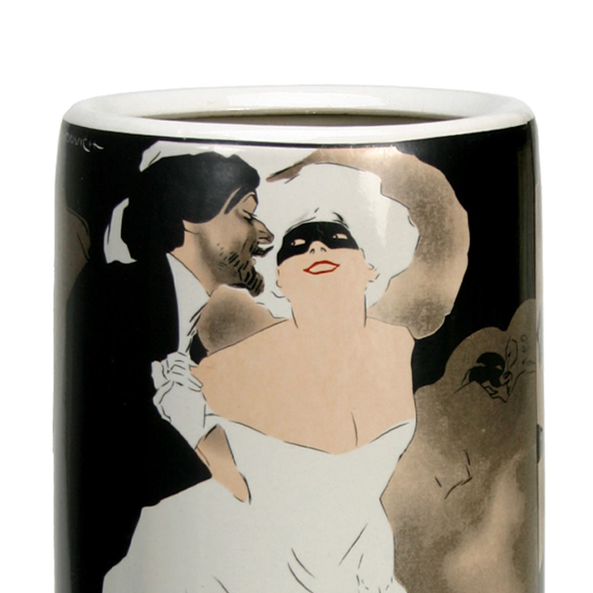 Paragüero porcelana BLANCO NEGRO