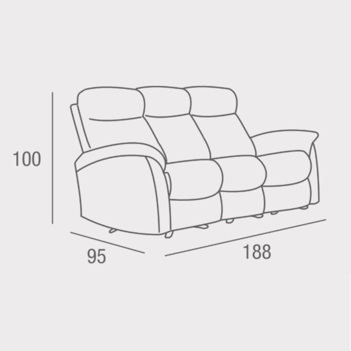 Sofá relax eléctrico 3 plazas NAPOLES