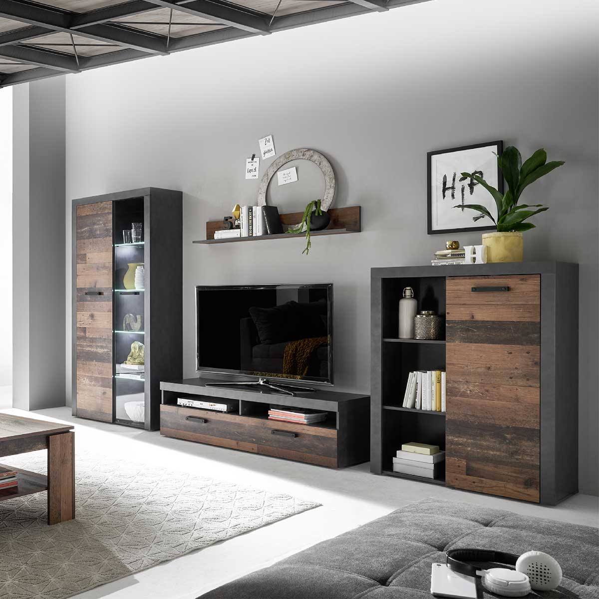 Mueble de salón con luces leds JON