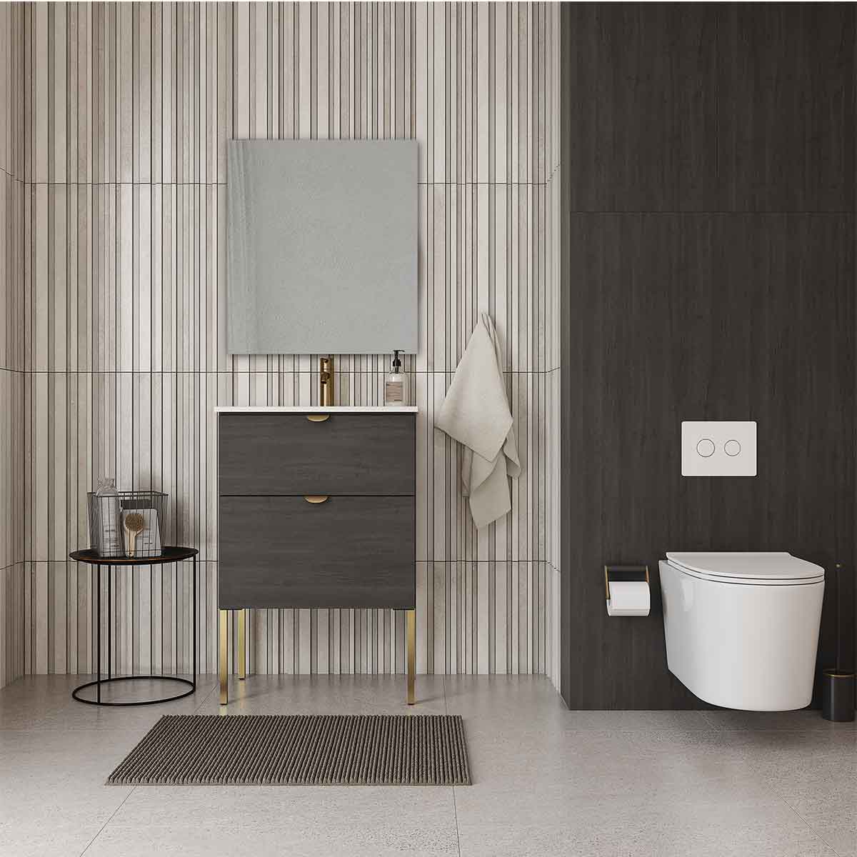 Mueble de baño roble azabache KIMON