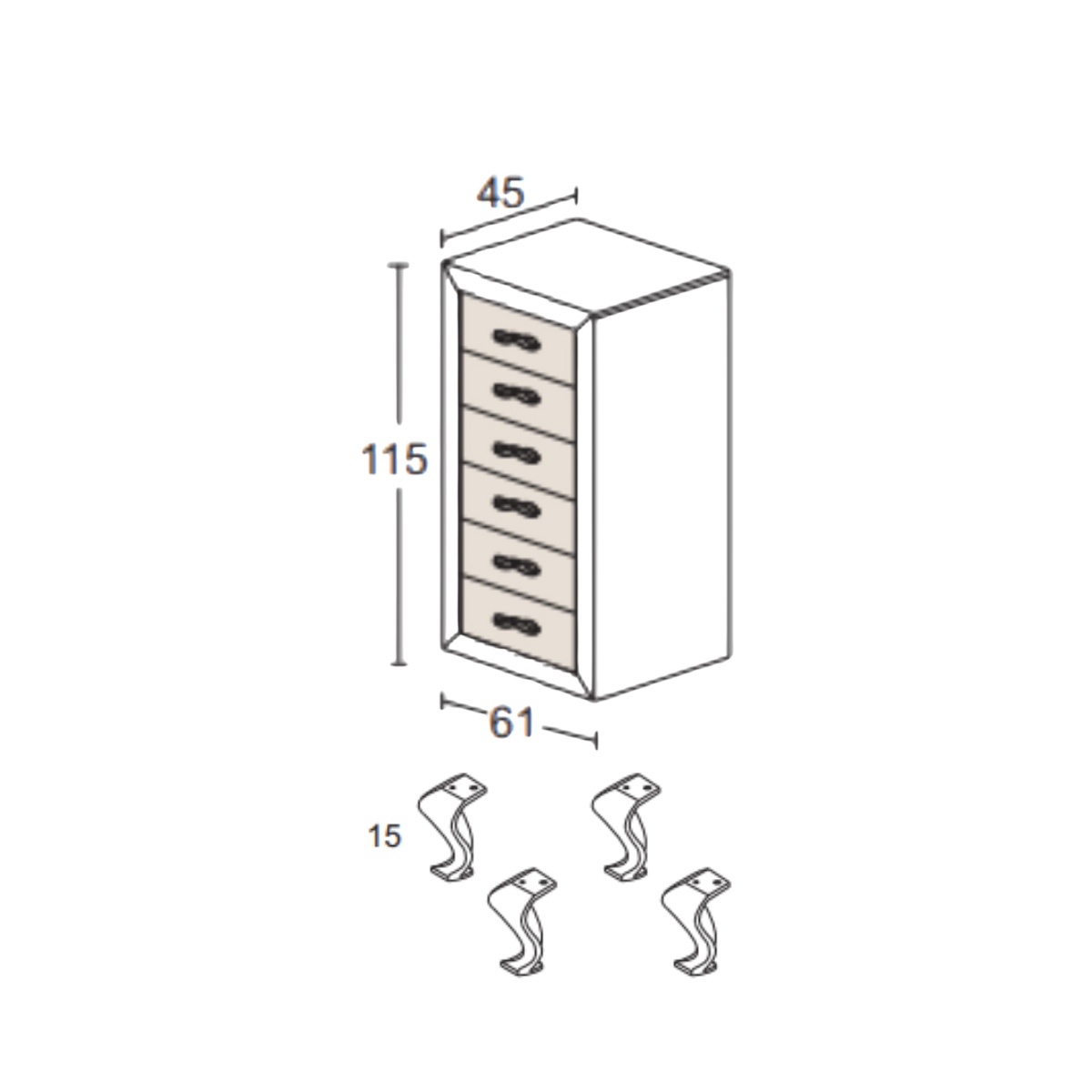 Sinfonier 6 cajones MESINI