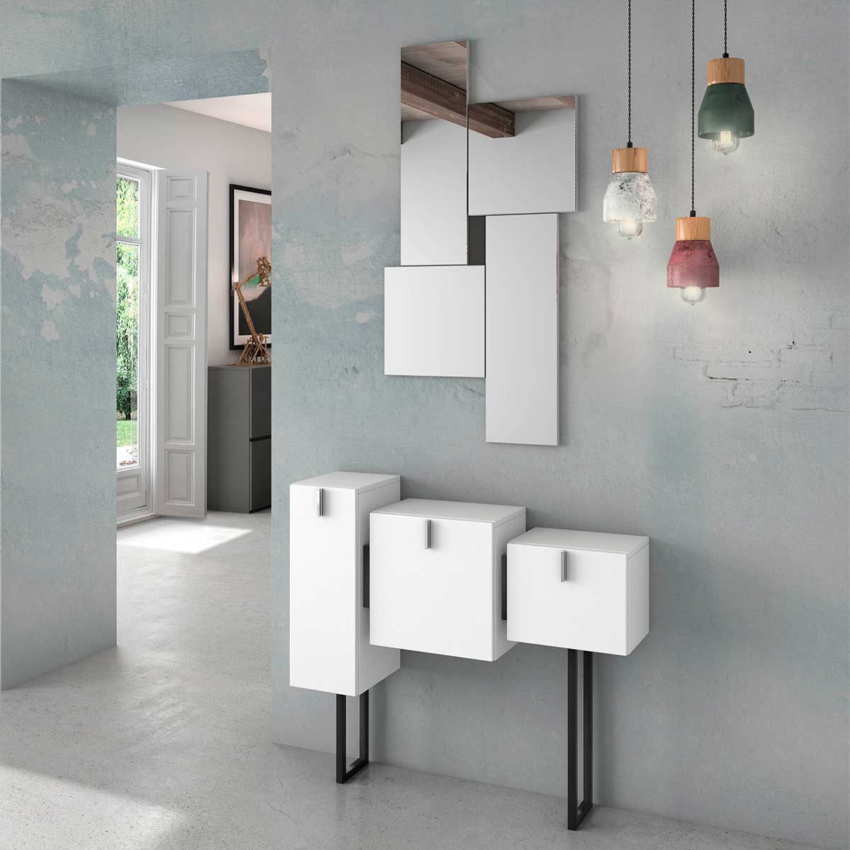 Mueble recibidor blanco ENER