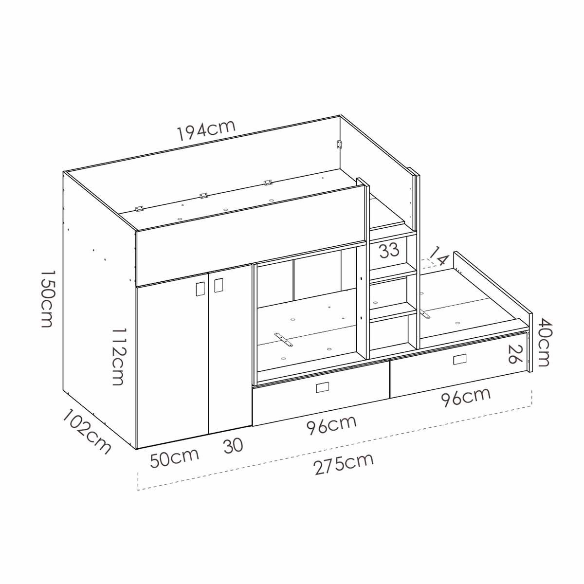 Cama tren 2 camas TIM