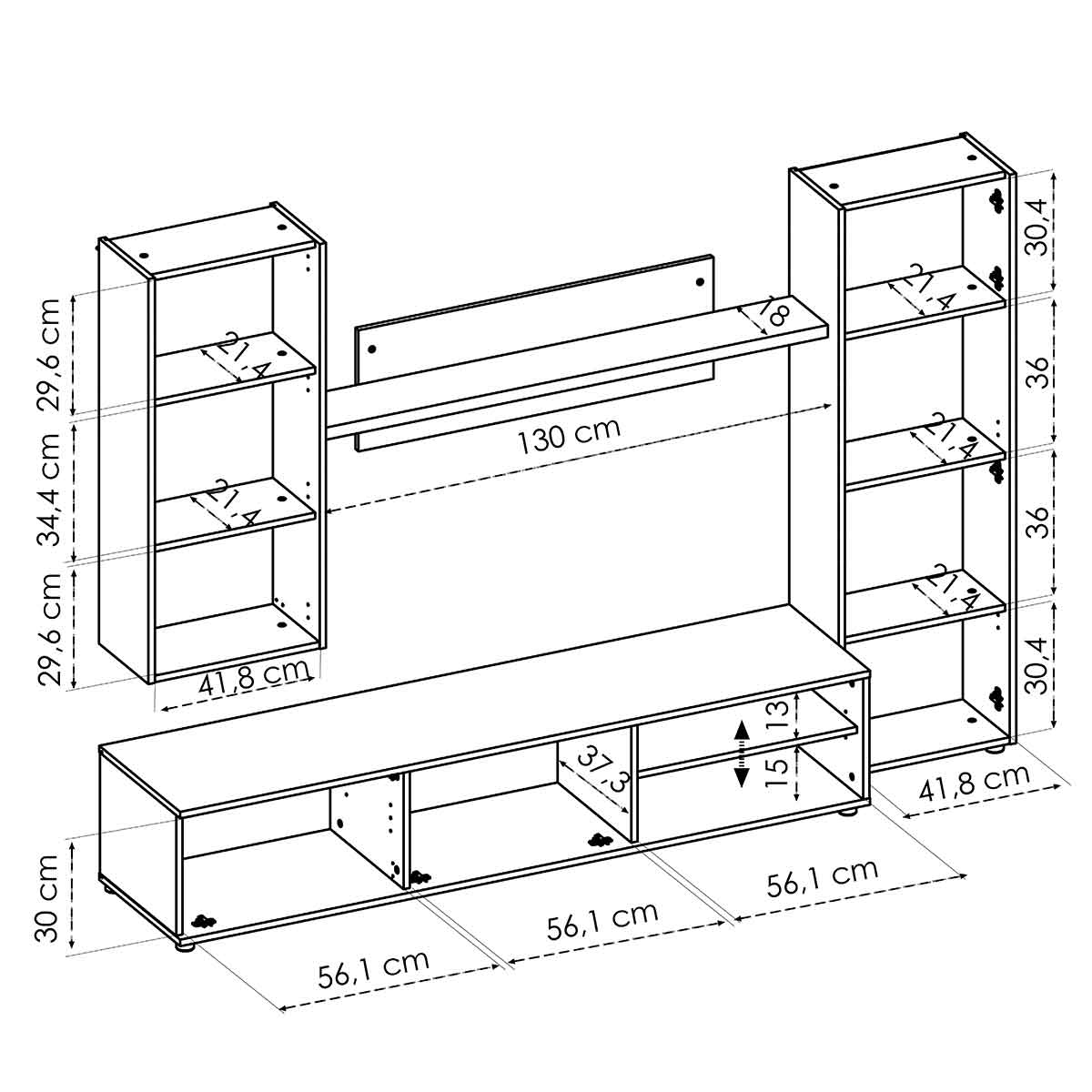 Mueble de salón modular KLAUS
