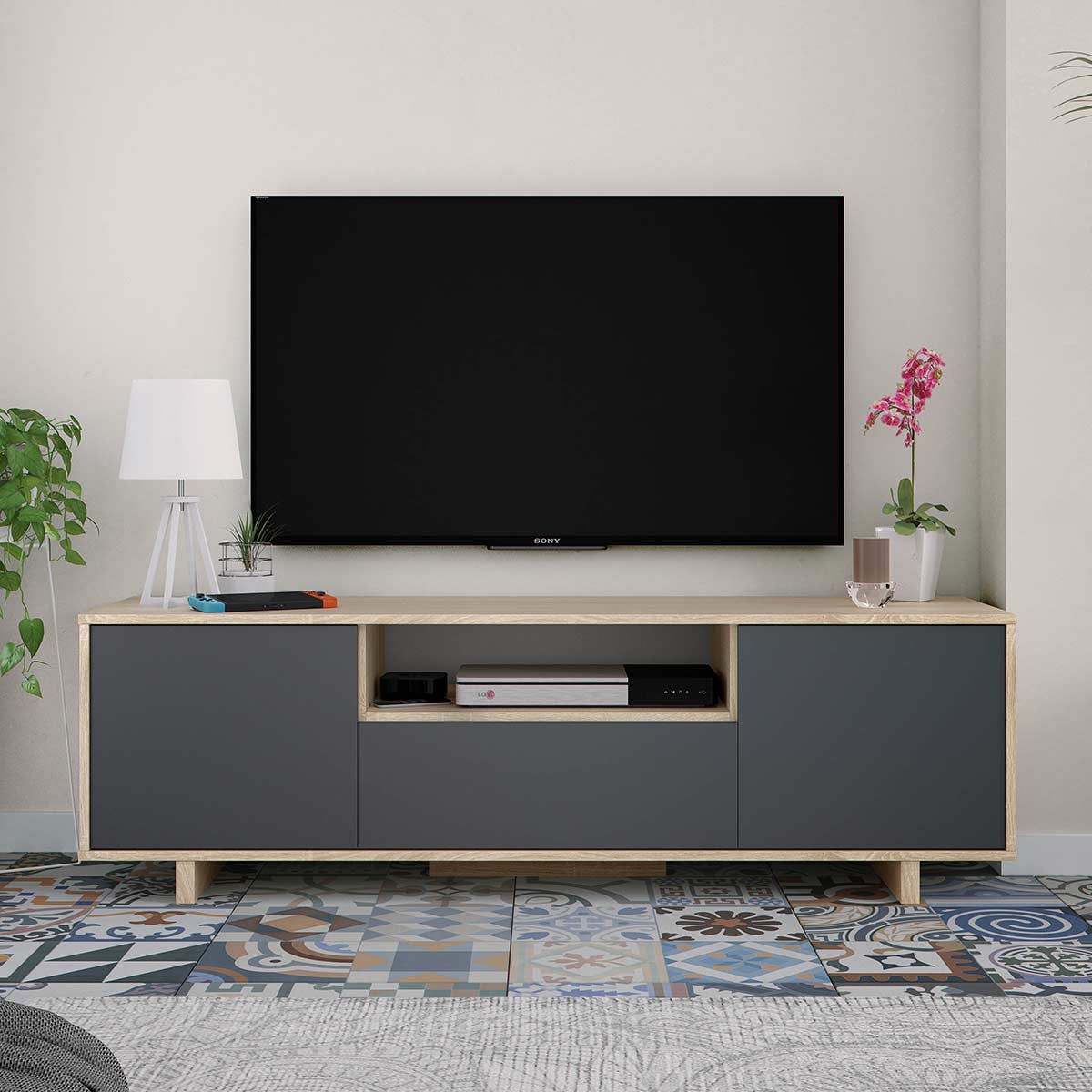 Modulo TV 3 puertas WONER